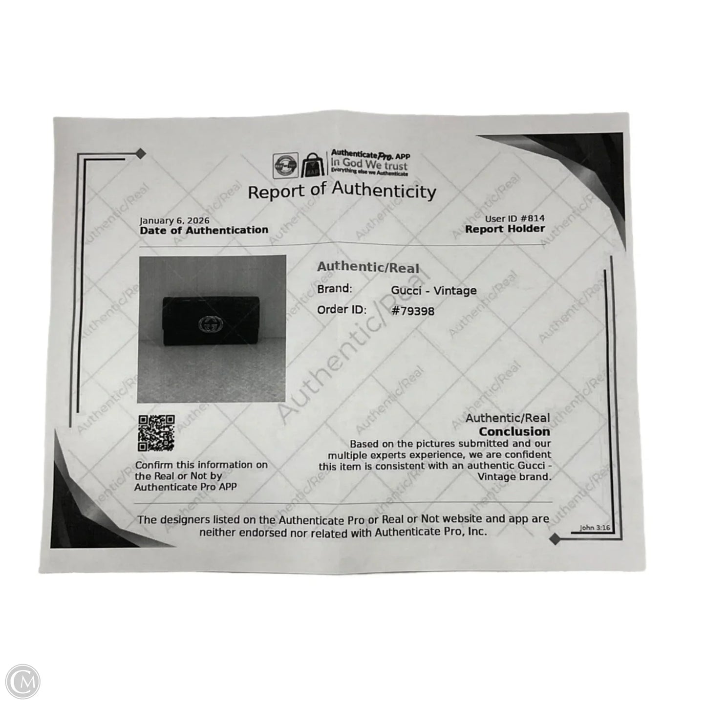 Wallet Luxury Designer By Gucci, Size: Large