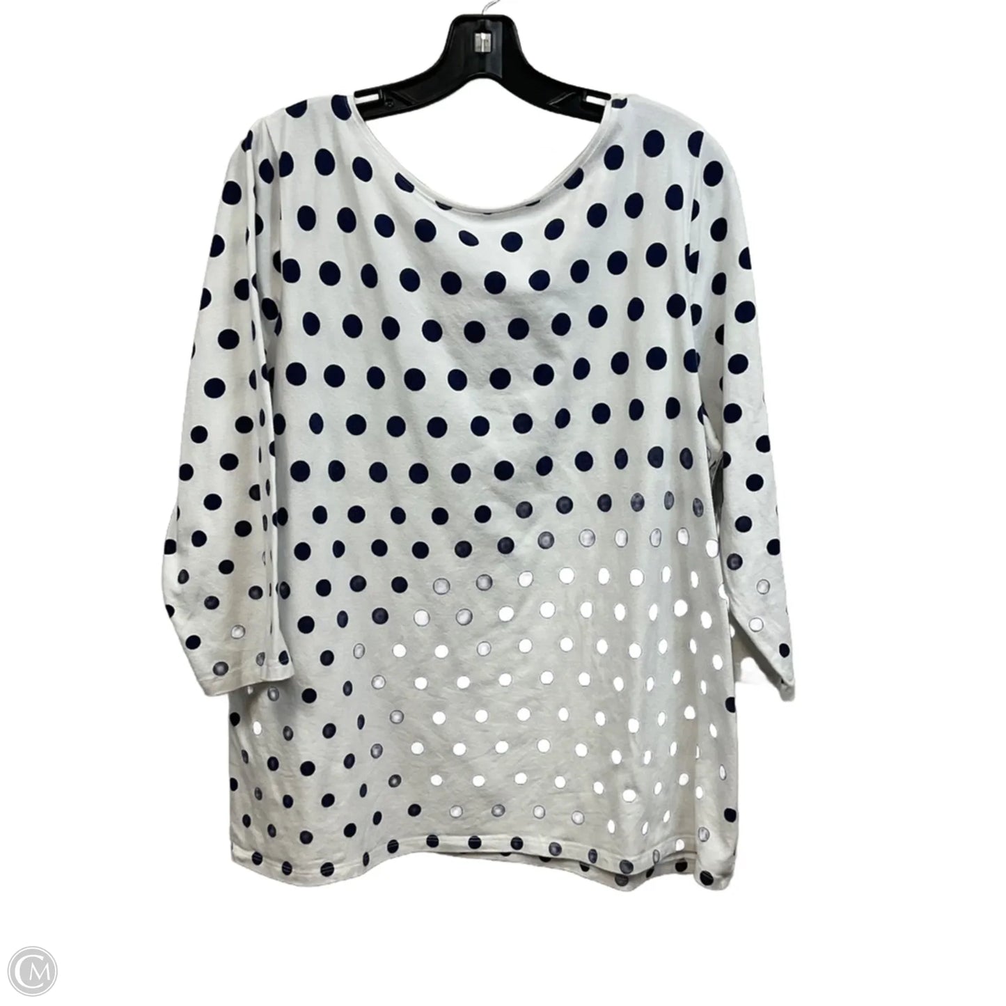 Top 3/4 Sleeve By Talbots In White, Size: 2x