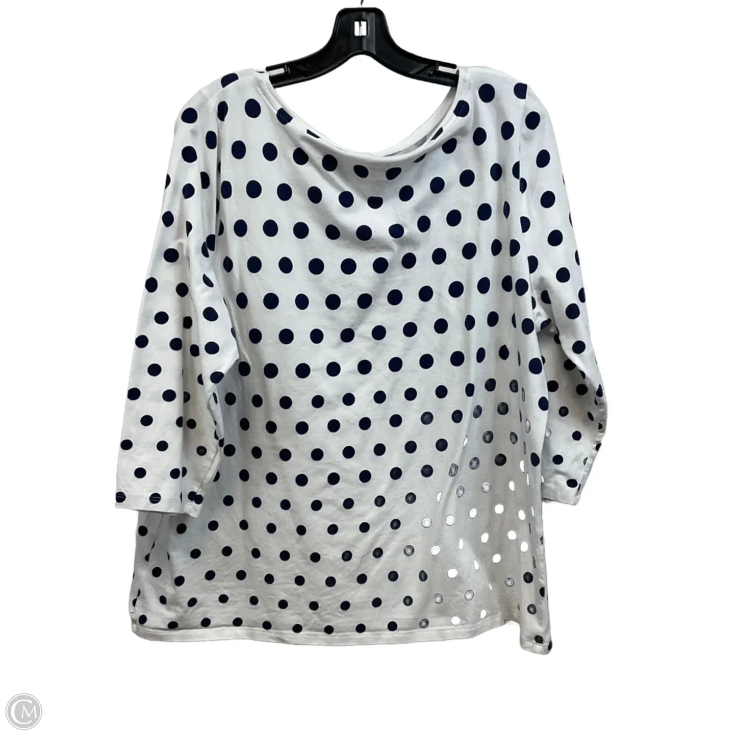 Top 3/4 Sleeve By Talbots In White, Size: 2x