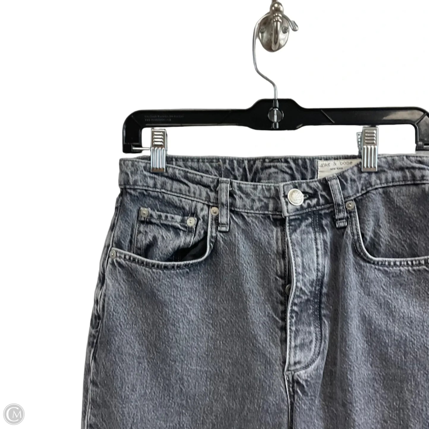 Jeans Straight By Rag And Bone In Grey Denim, Size: 6