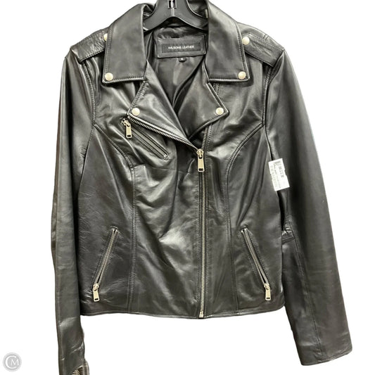 Jacket Moto Leather By Wilsons Leather In Black, Size: Xl