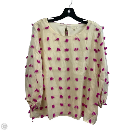 Blouse Long Sleeve By Jodifl In Pink & Tan, Size: L