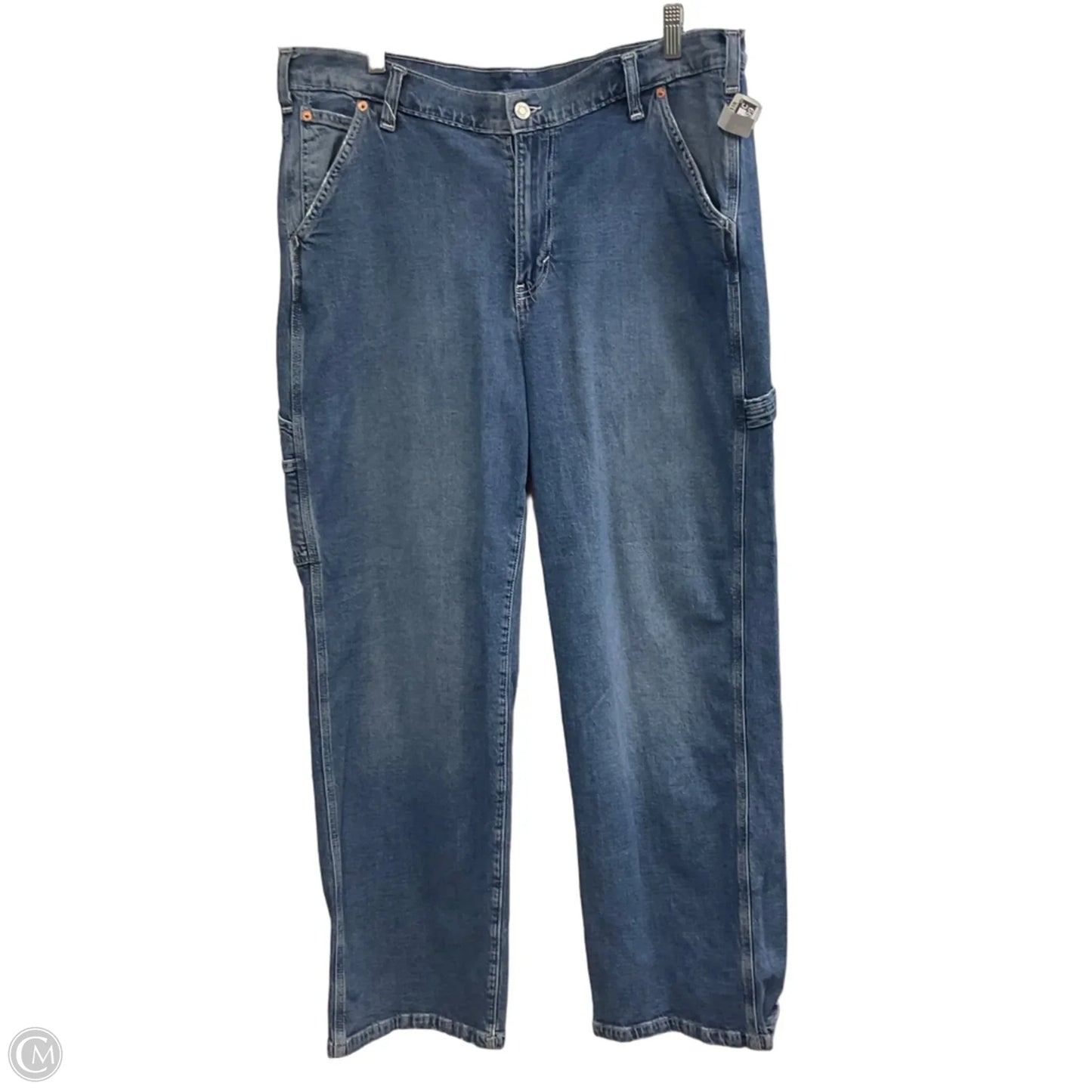 Jeans Wide Leg By Gap In Blue Denim, Size: 14