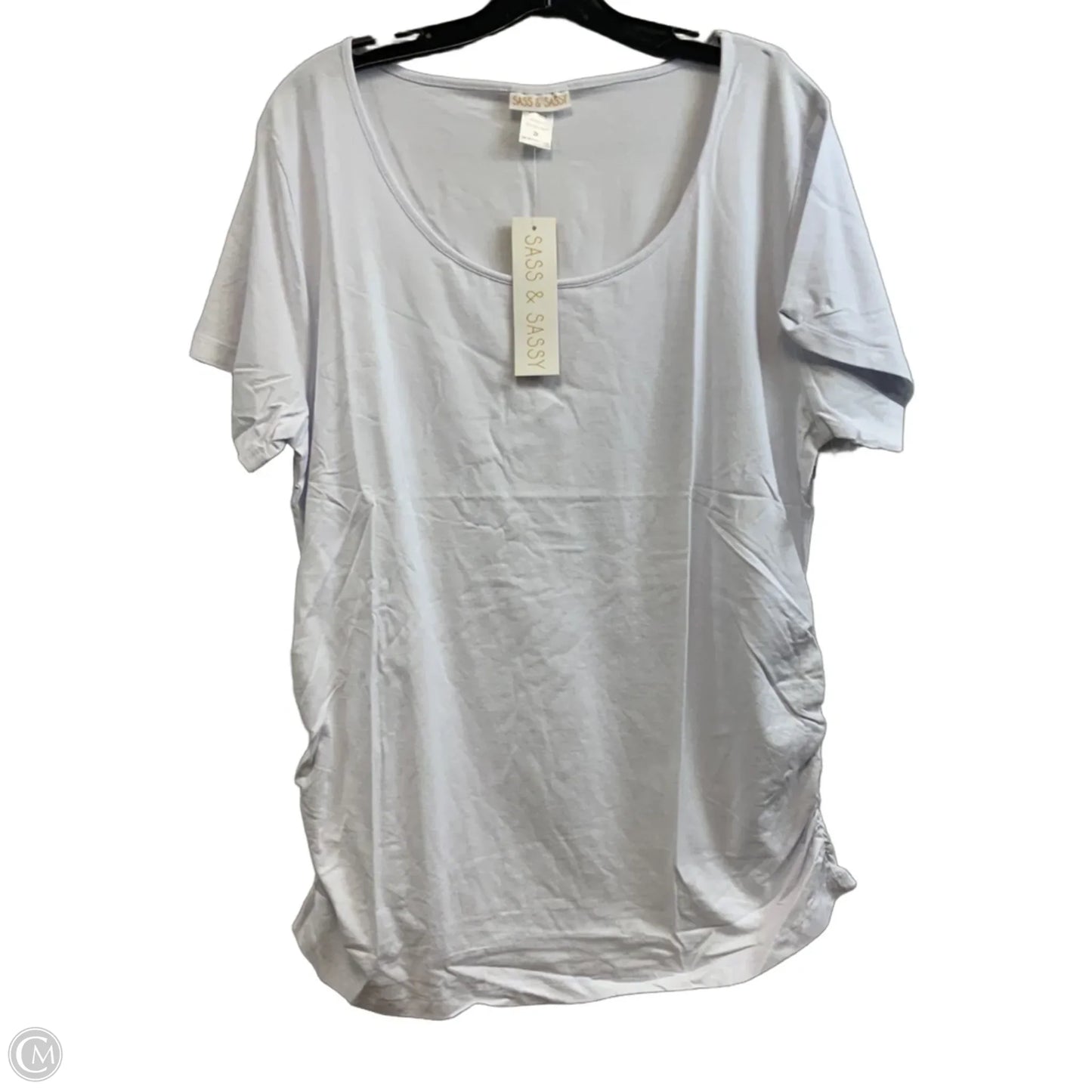 Top Short Sleeve Basic By SASS & SASSY In White, Size: 2x