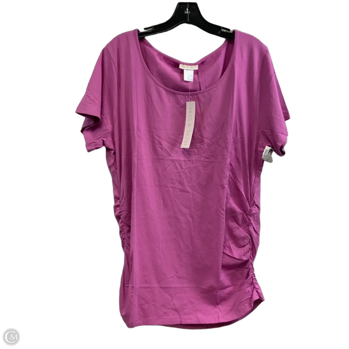 Top Short Sleeve Basic By SASS & SASSY In Pink, Size: 2x