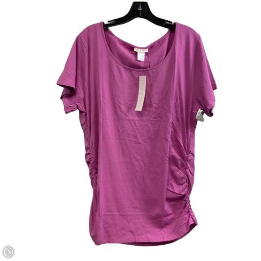 Top Short Sleeve Basic By SASS & SASSY In Pink, Size: 2x