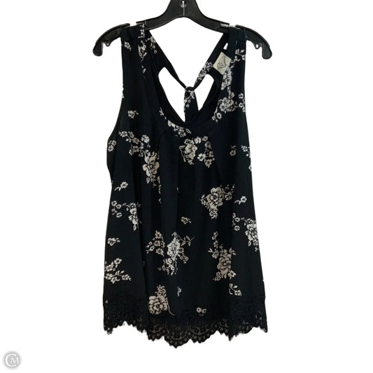 Top Sleeveless By JANET CHUNG In Black & White, Size: 2x