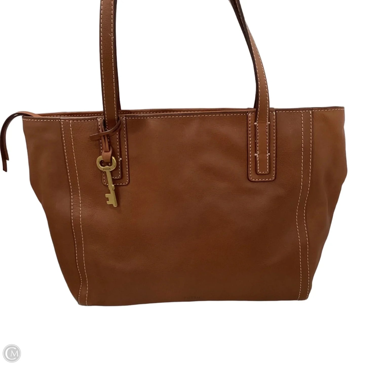 Handbag Leather By Fossil, Size: Large
