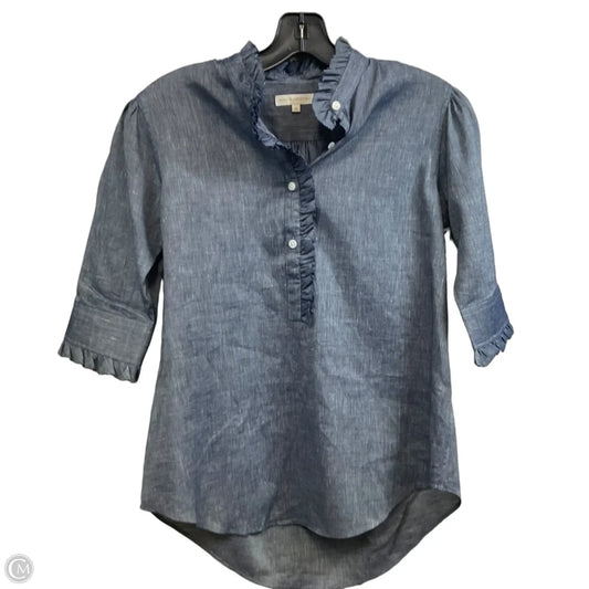 Top Short Sleeve By ANN MASHBURN In Blue, Size: Xs
