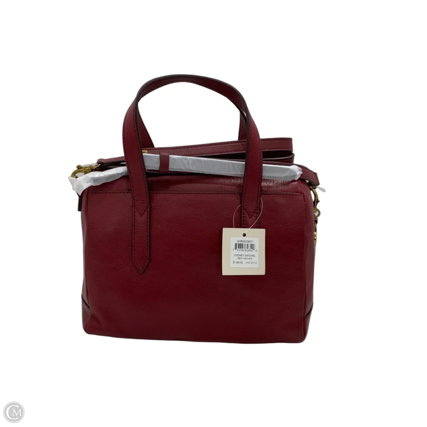 Handbag Leather By Fossil, Size: Medium