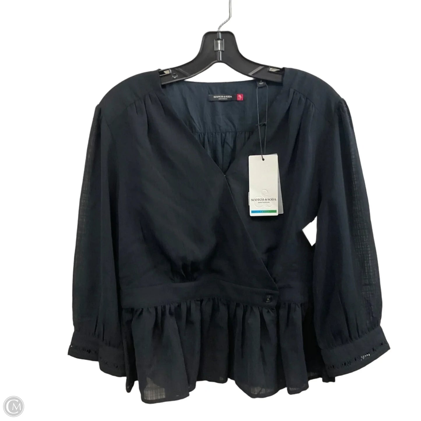 Blouse Long Sleeve By Scotch & Soda In Black, Size: M