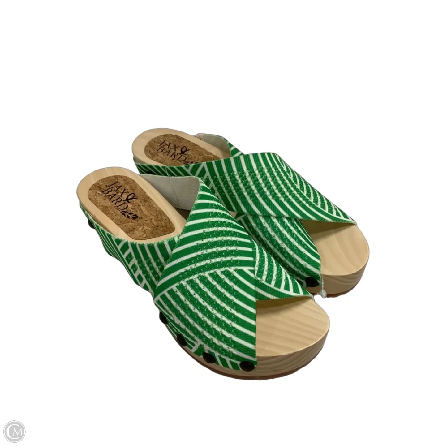 Sandals Heels Block By Cma In Green, Size: 7