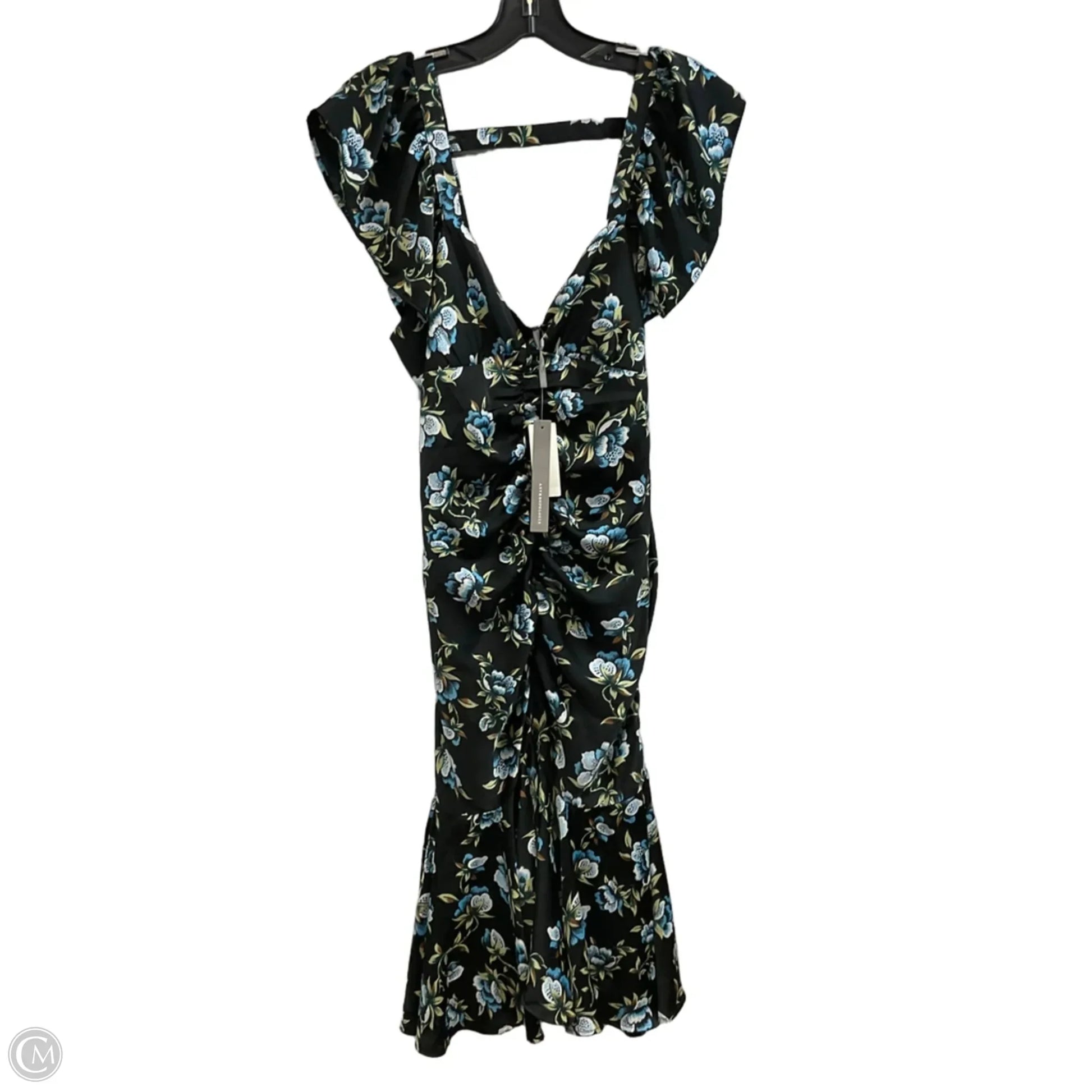 anthropologie black midi dress By Anthropologie Lace-Trim Midi Slip Dress