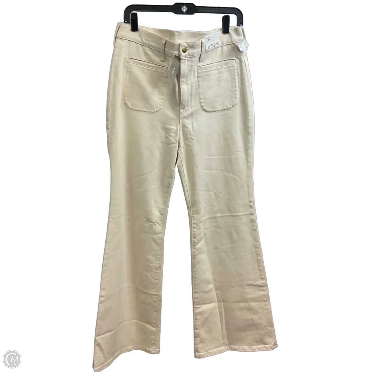 Jeans Flared By J. Crew In Cream Denim, Size: 10