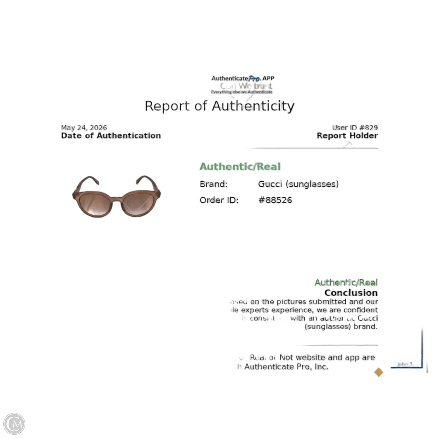Sunglasses Luxury Designer By Gucci
