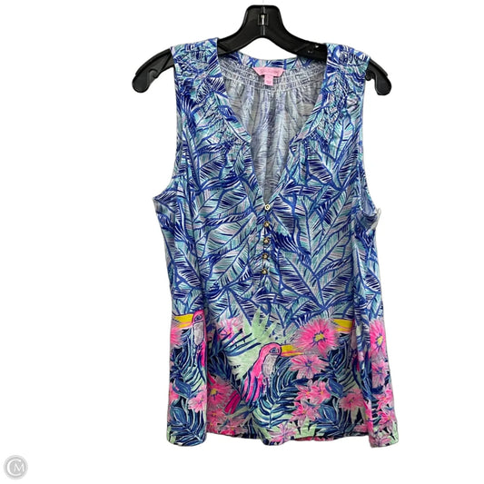Top Sleeveless By Lilly Pulitzer In Blue, Size: L
