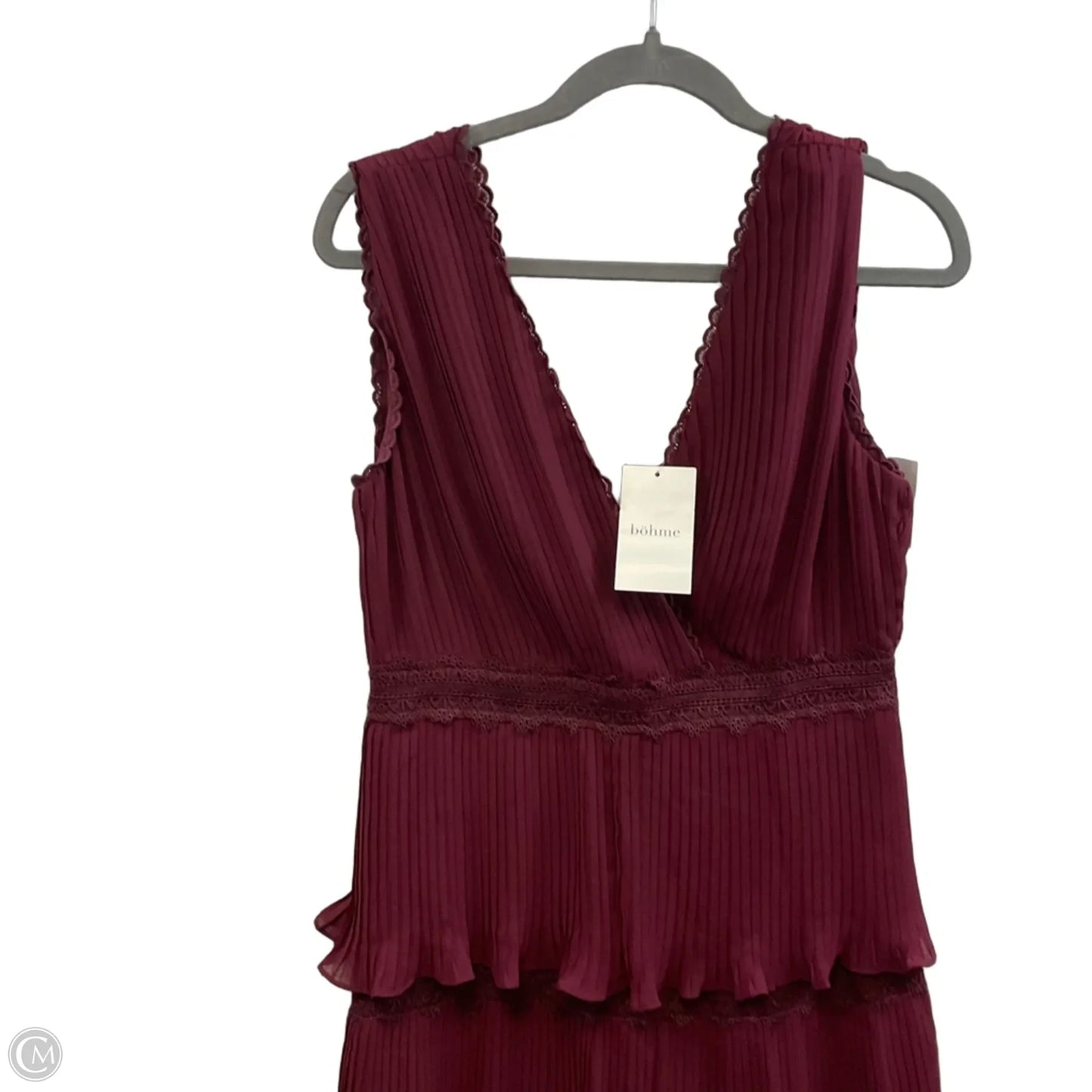 Dress Party Midi By Bohme In Maroon, Size: S