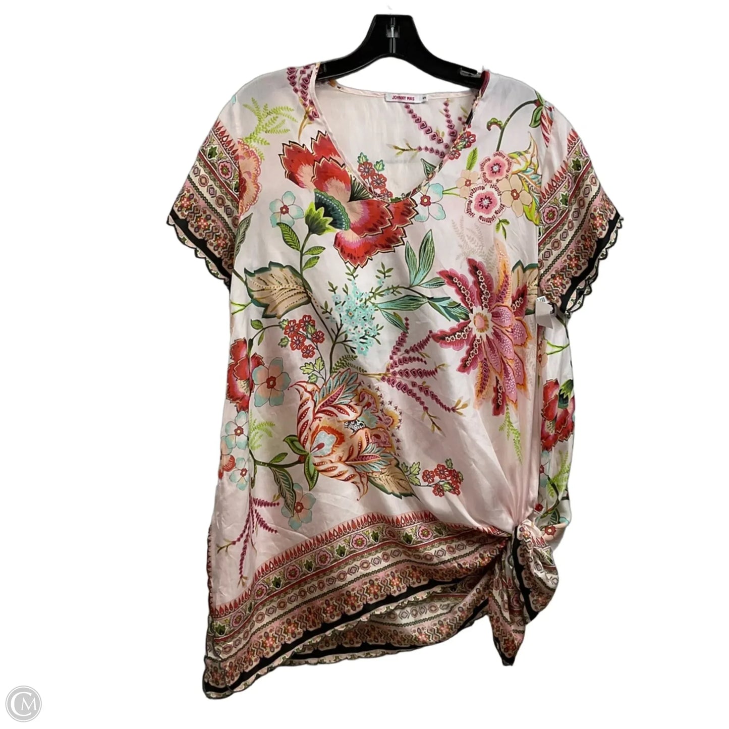 Top Short Sleeve By Johnny Was In Pink, Size: S