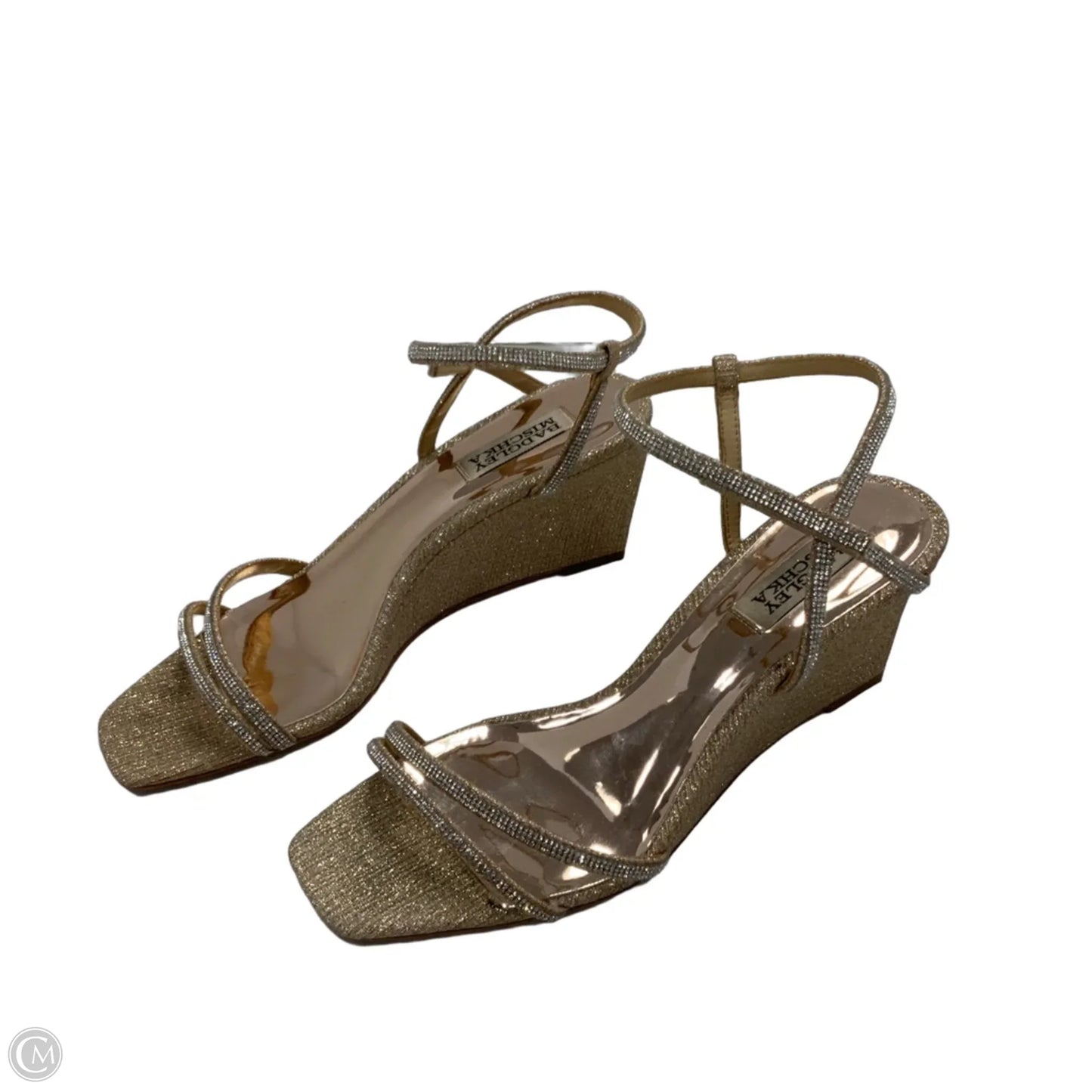 Shoes Heels Wedge By Badgley Mischka In Gold, Size: 9