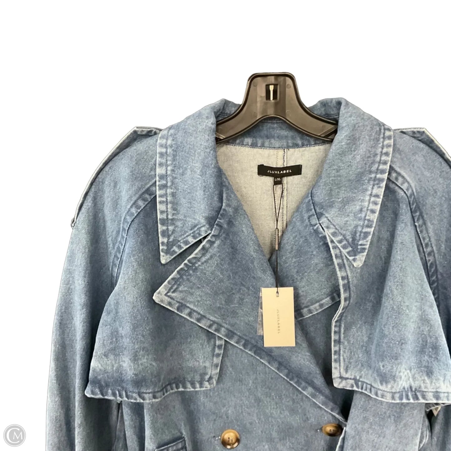 Jacket Denim By JLUXLABEL In Blue Denim, Size: L / XL