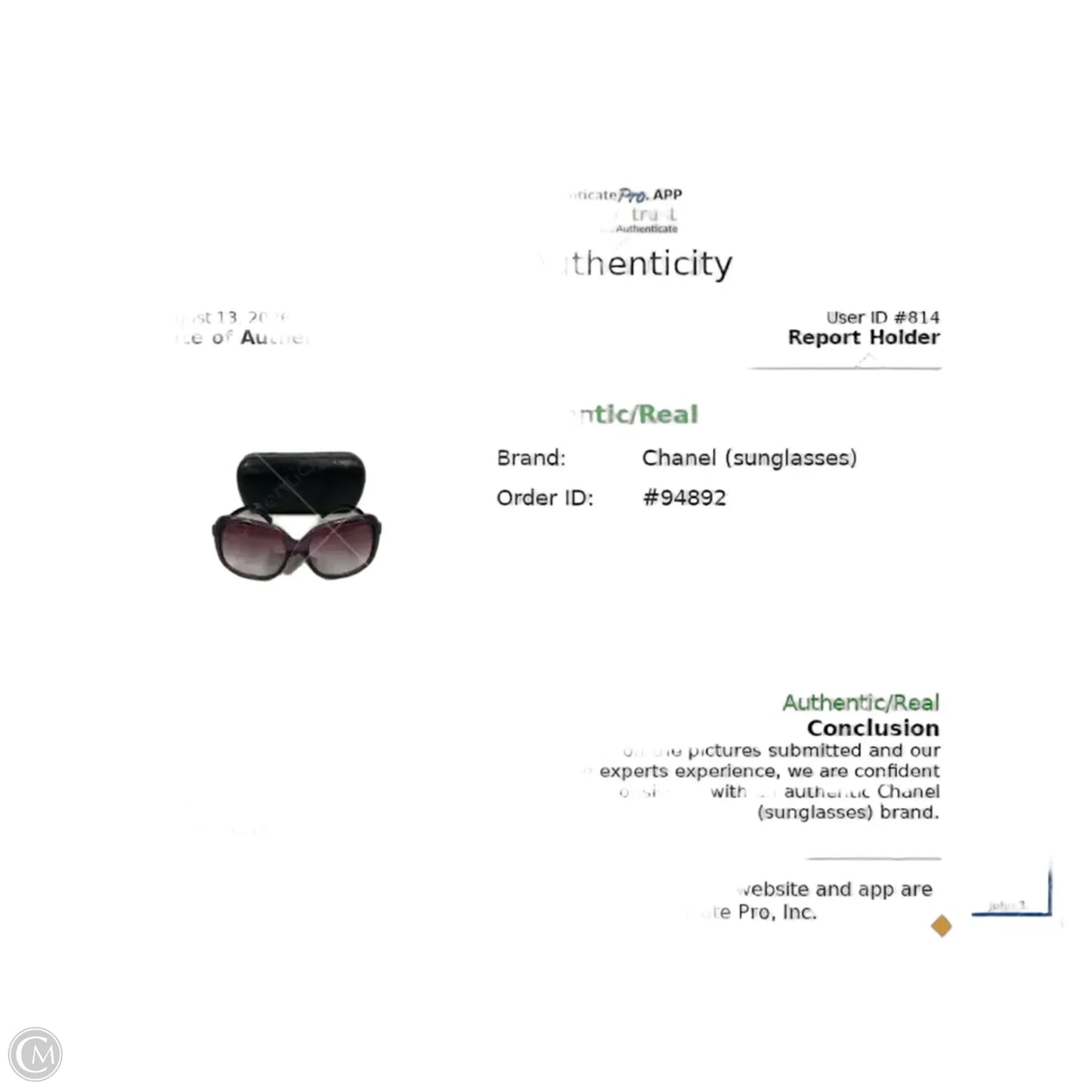Sunglasses Luxury Designer By Chanel