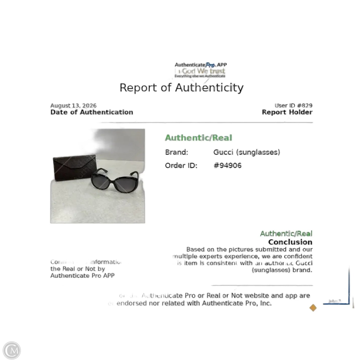 Sunglasses Luxury Designer By Gucci