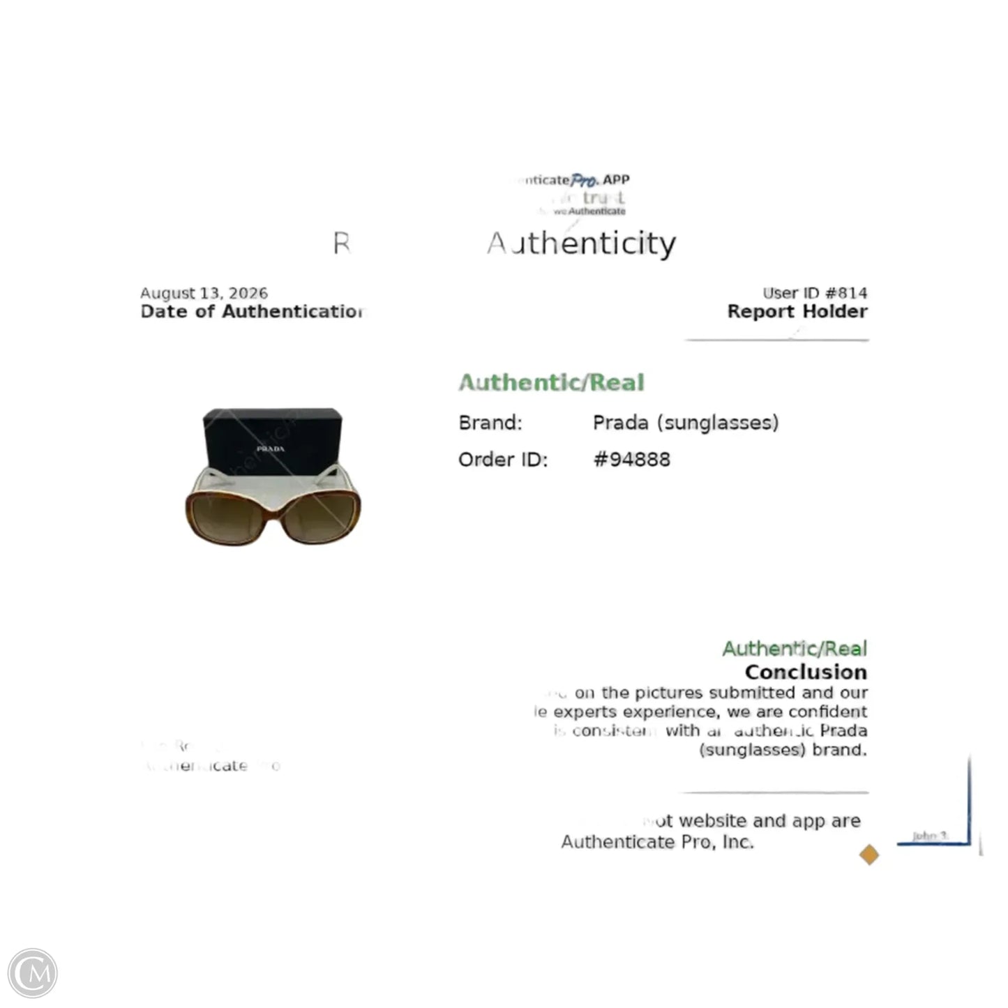 Sunglasses Luxury Designer By Prada
