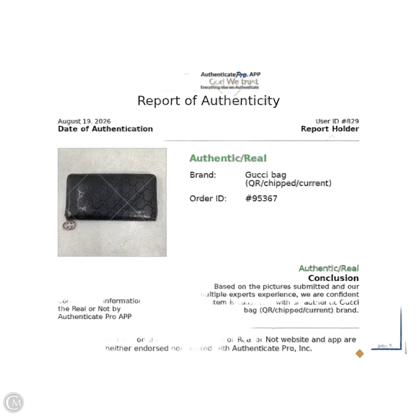 Wallet Luxury Designer By Gucci, Size: Large