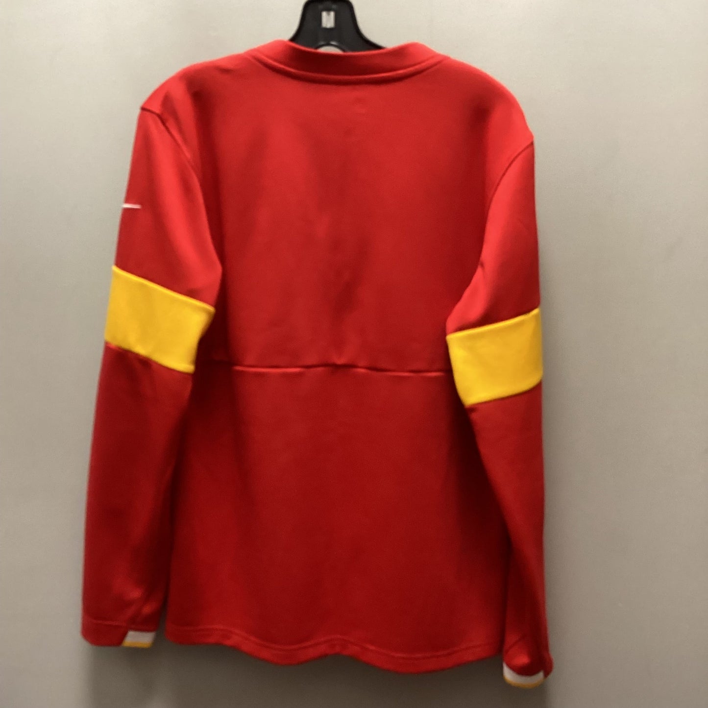 Red Athletic Top Long Sleeve Crewneck Nike Apparel, Size S