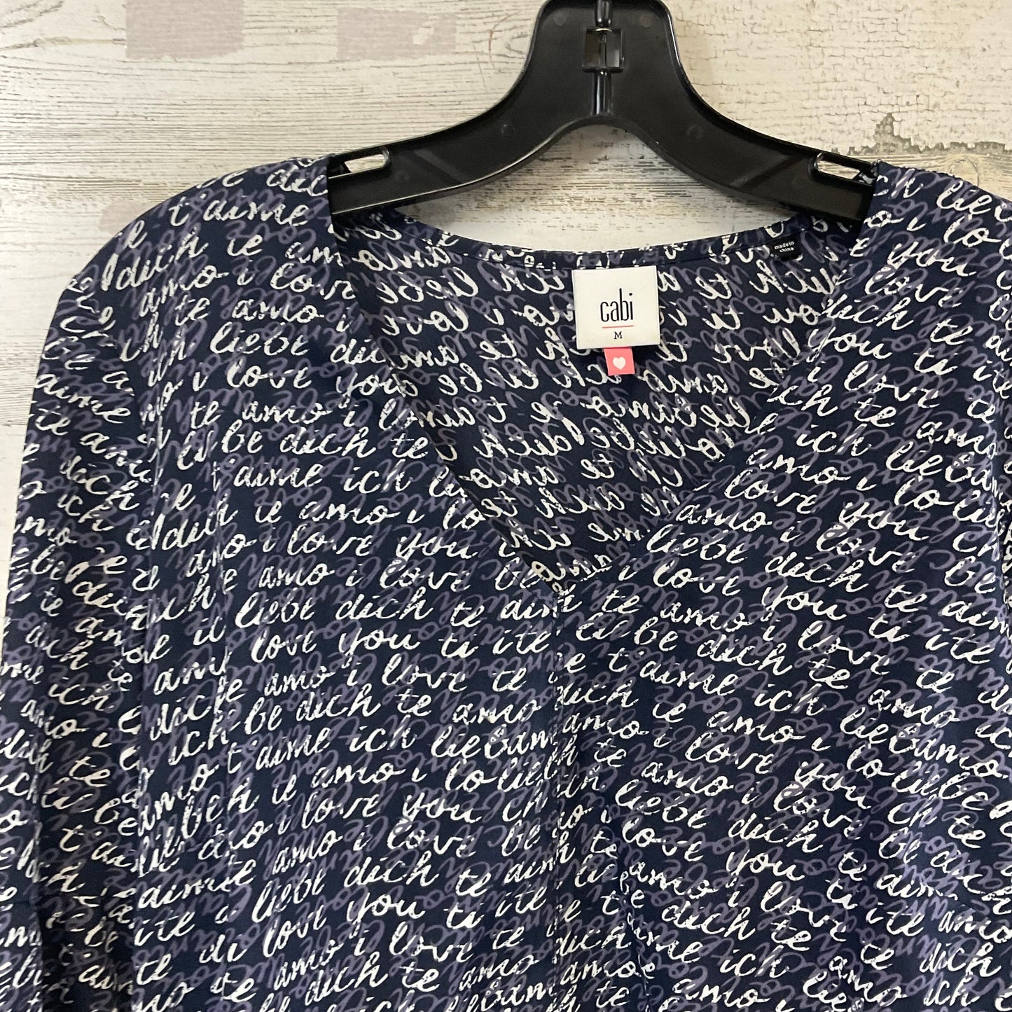 Blouse Long Sleeve By Cabi In Navy, Size: M