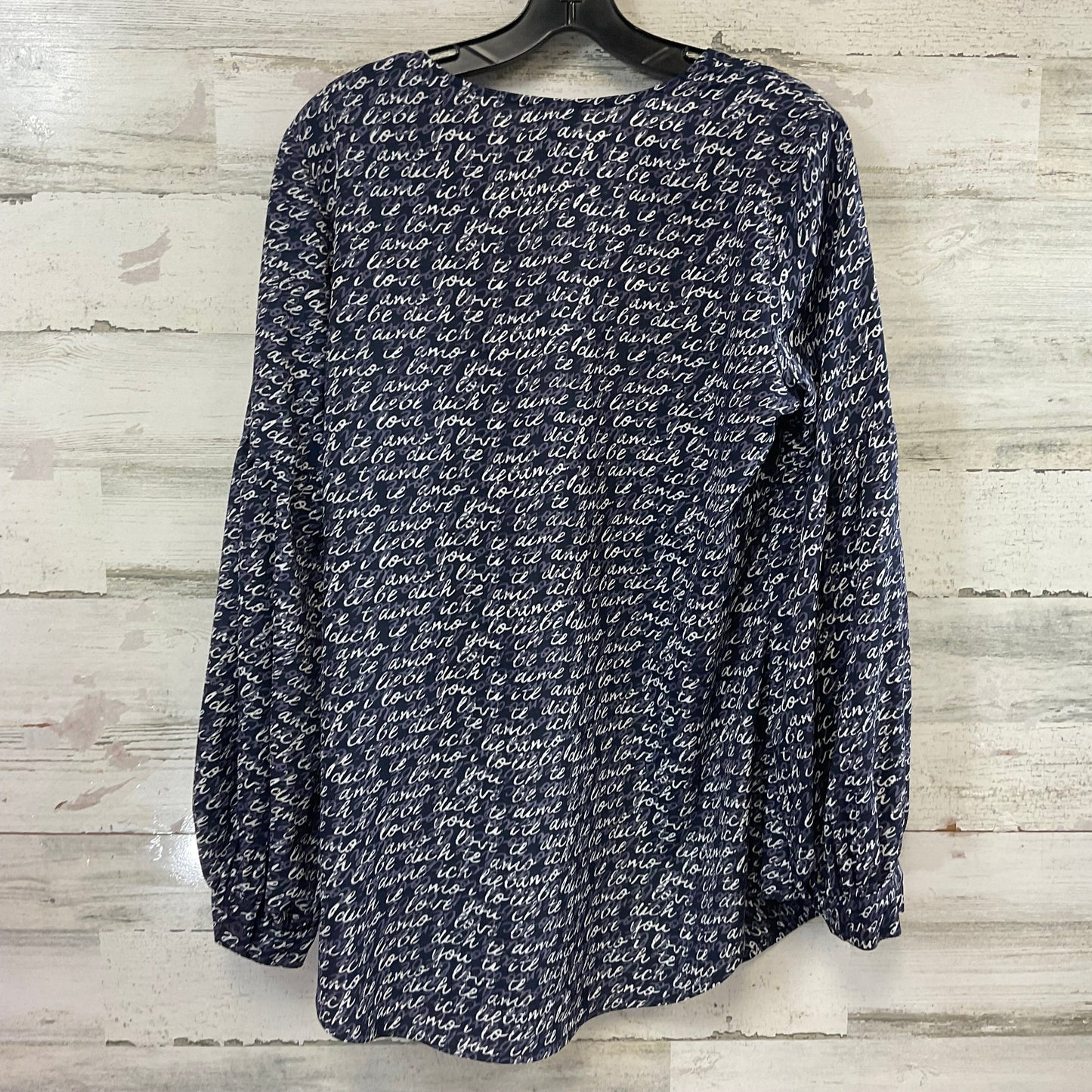 Blouse Long Sleeve By Cabi In Navy, Size: M