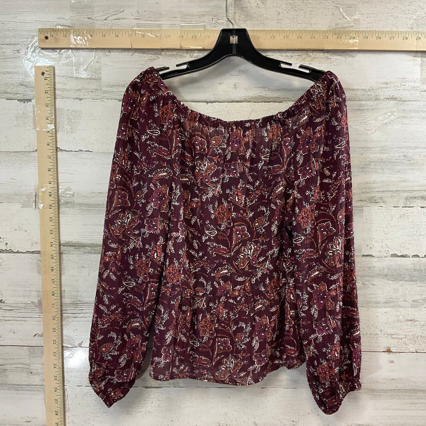 Top Long Sleeve By Loft In Brown, Size: Xs