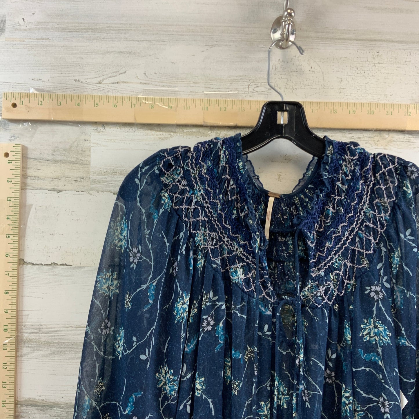 Blue Top Long Sleeve Free People, Size S