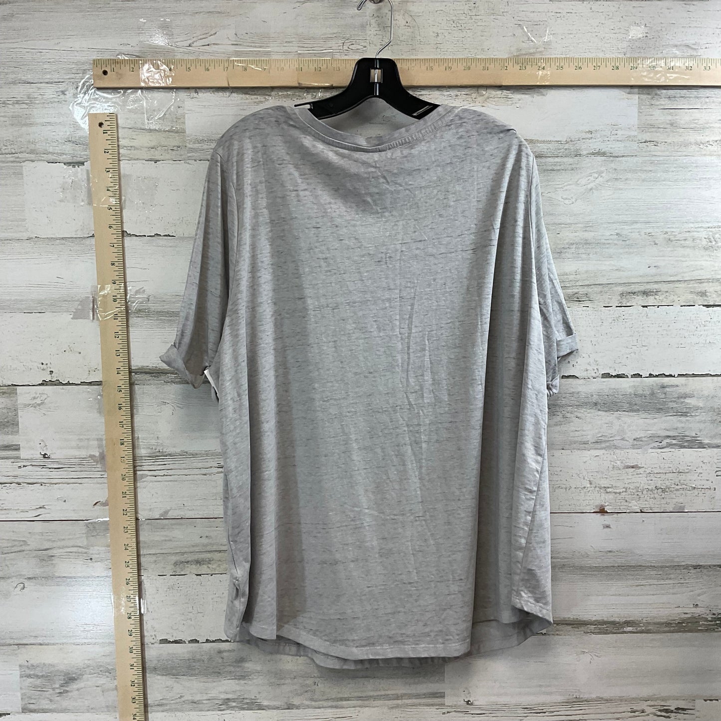 Grey & Orange Top Short Sleeve Cato, Size 3x