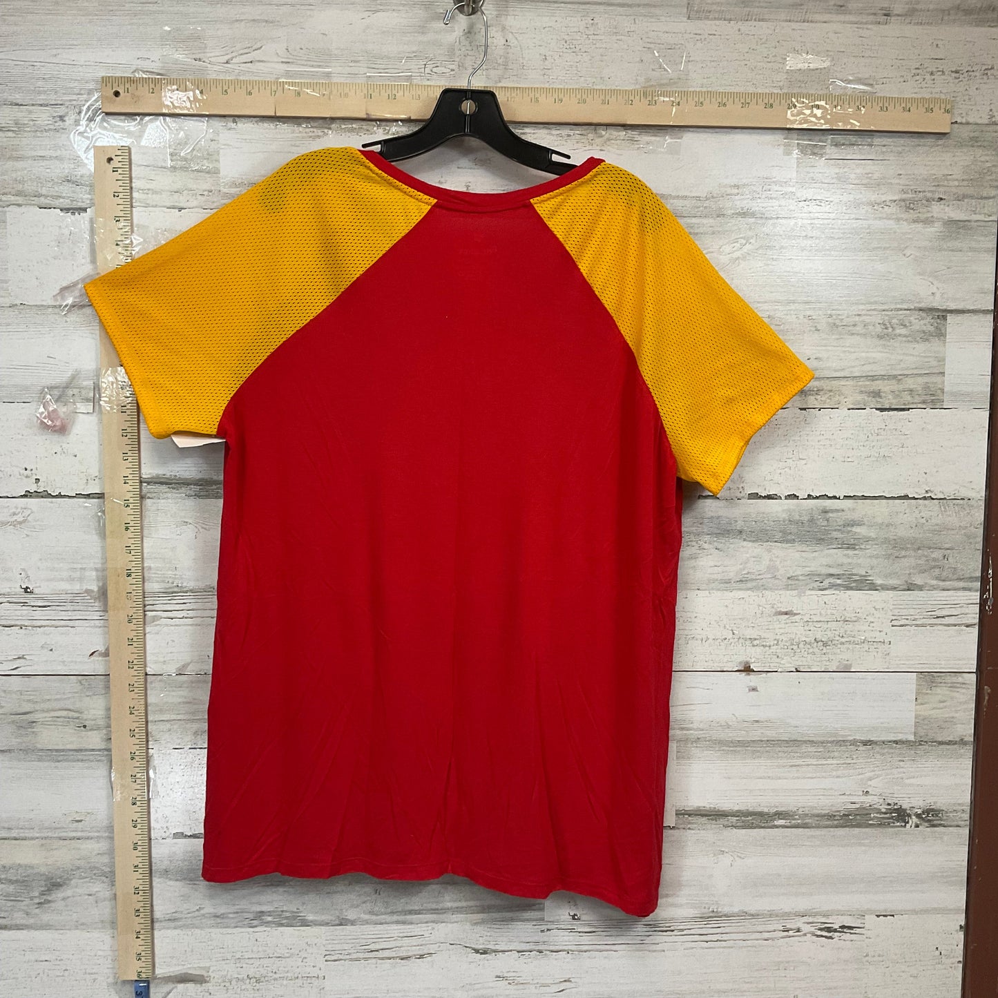 Red & Yellow Top Short Sleeve Fanatics, Size 3x