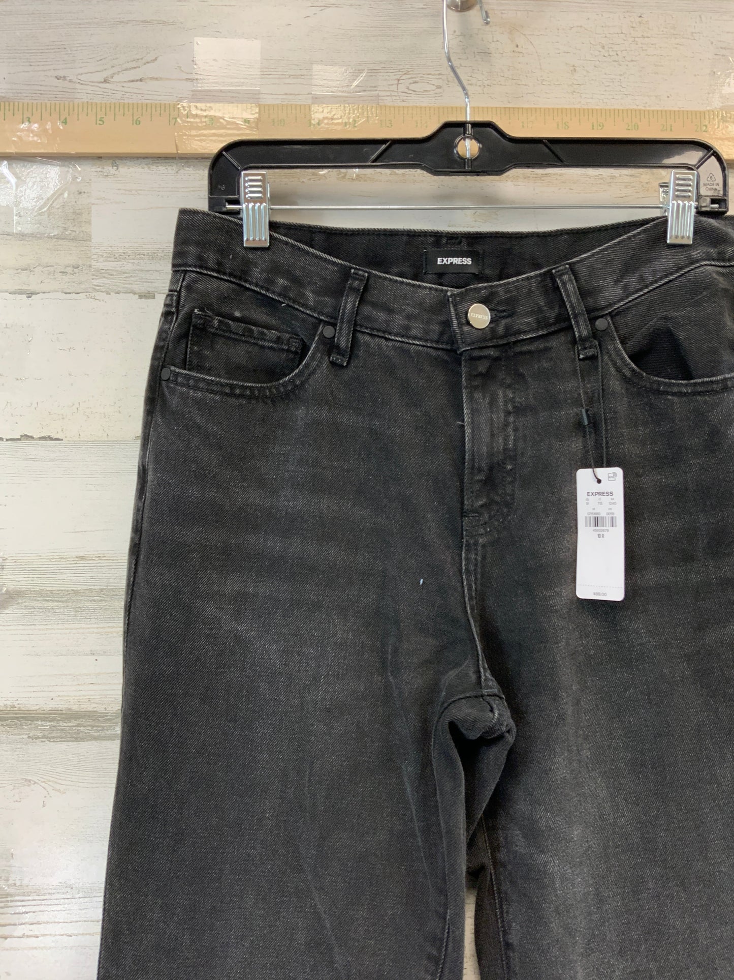 Black Denim Jeans Flared Express, Size 10