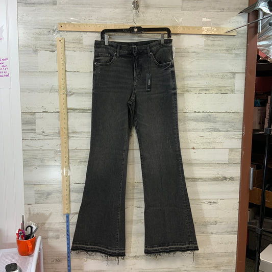 Black Denim Jeans Flared Express, Size 8