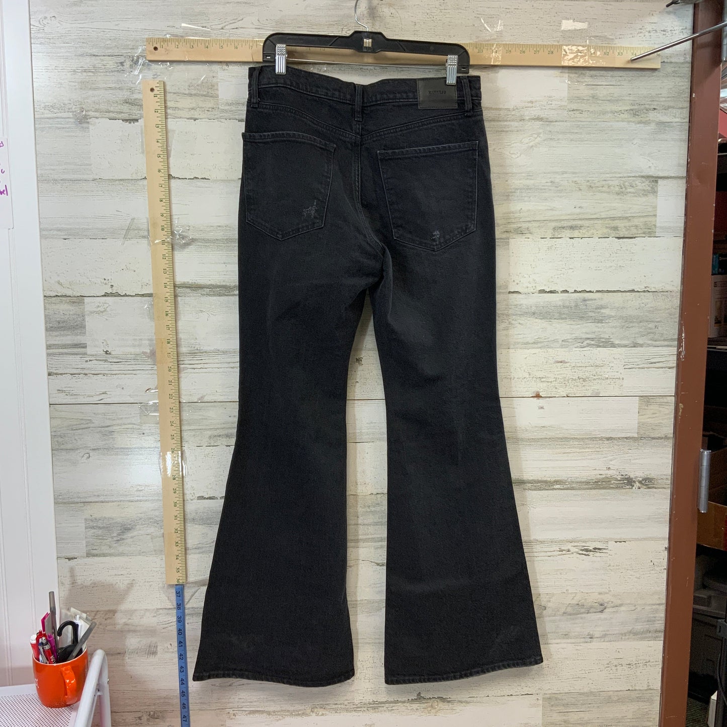 Black Denim Jeans Flared Express, Size 10