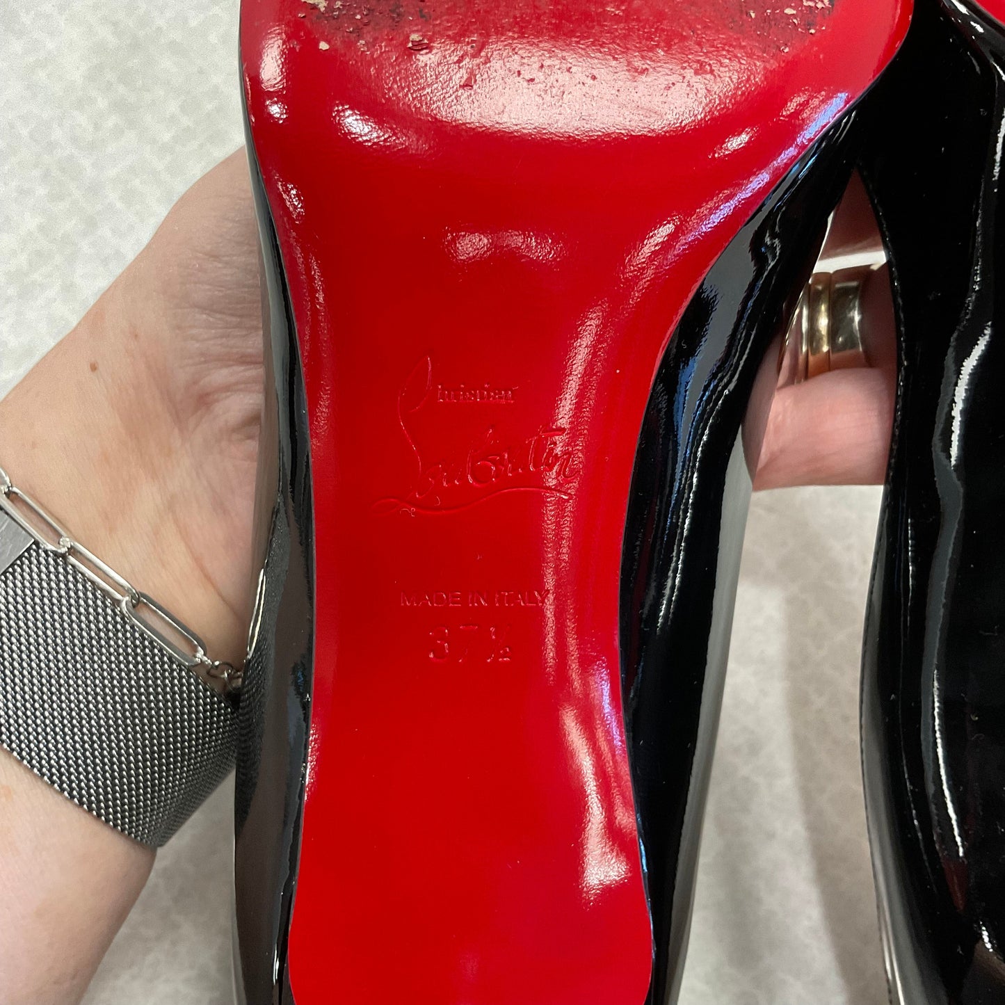 Black & Red Shoes Luxury Designer Christian Louboutin, Size 7.5
