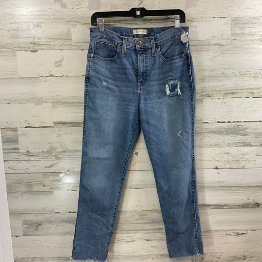 Jeans Straight By Madewell In Blue Denim, Size: 8