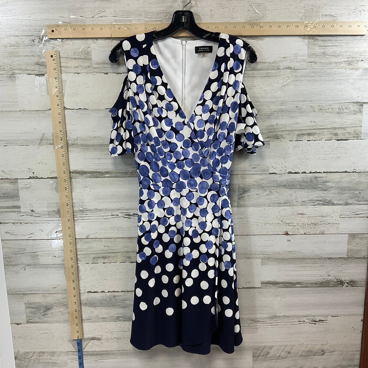 Blue & White Dress Work Tahari By Arthur Levine, Size M