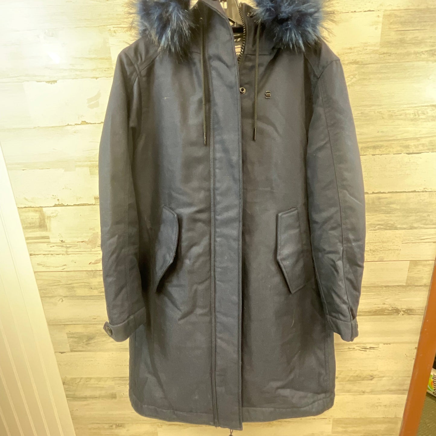 Coat Parka By raw In Navy, Size: L