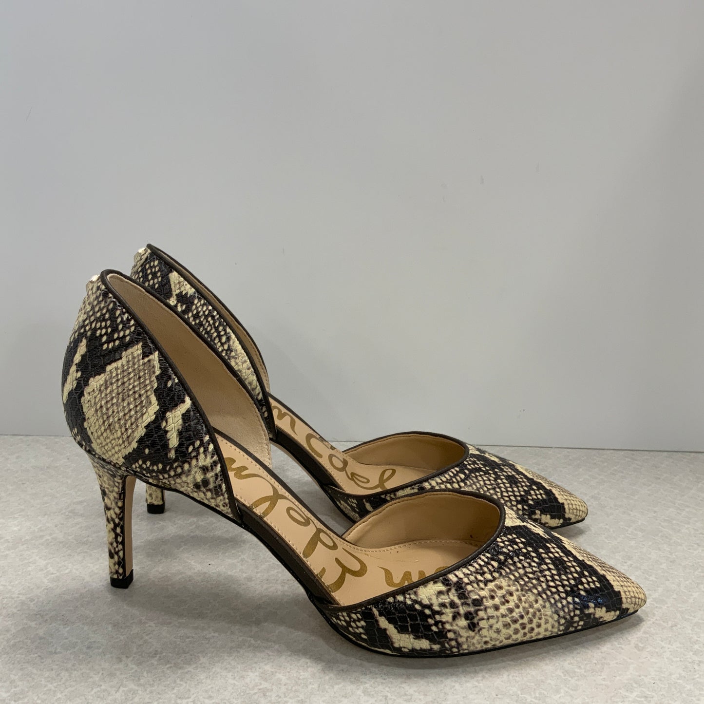 Snakeskin Print Shoes Heels Stiletto Sam Edelman, Size 8