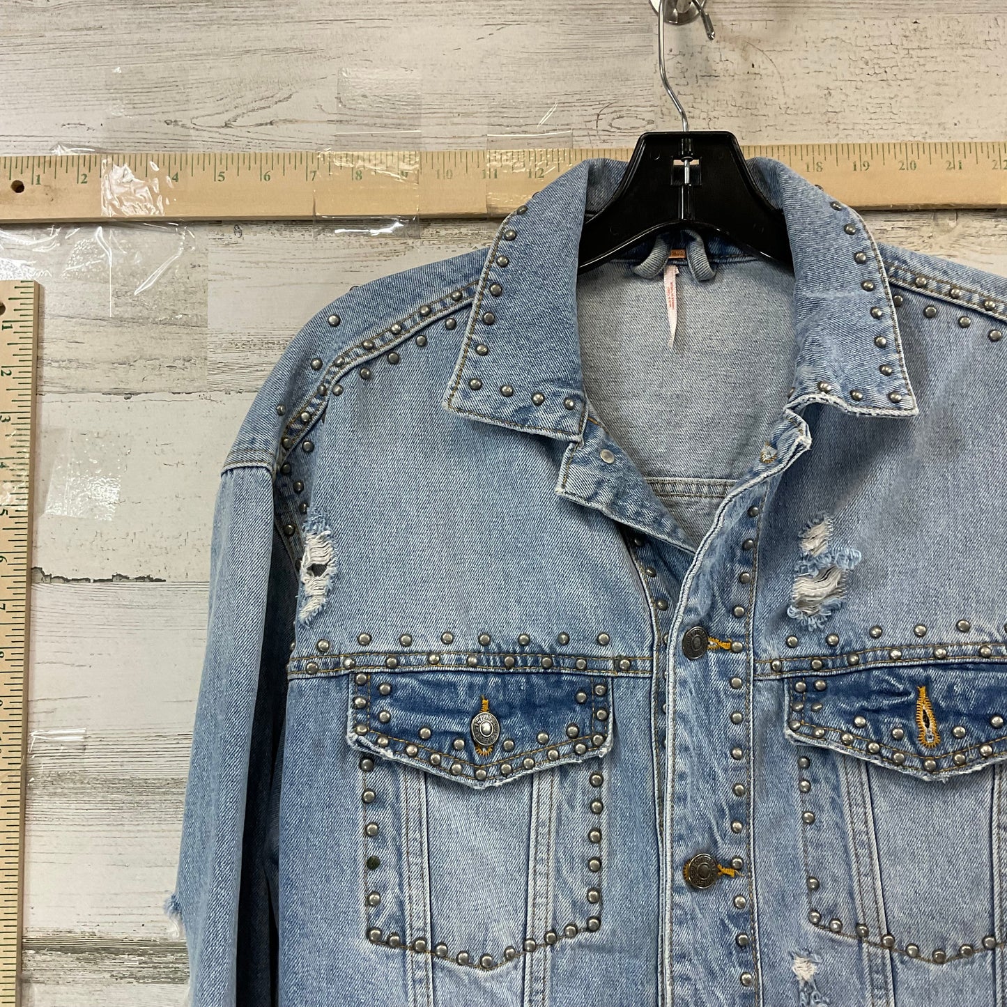 Blue Denim Jacket Denim Free People, Size S