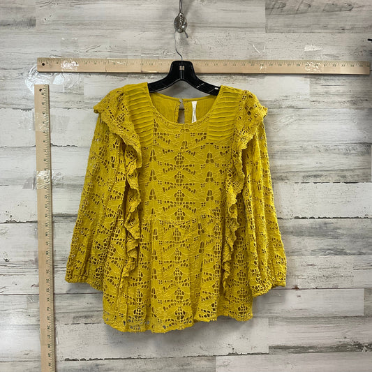 Yellow Top 3/4 Sleeve Anthropologie, Size L