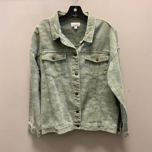 Jacket Denim By Mudpie In Camouflage Print, Size: M