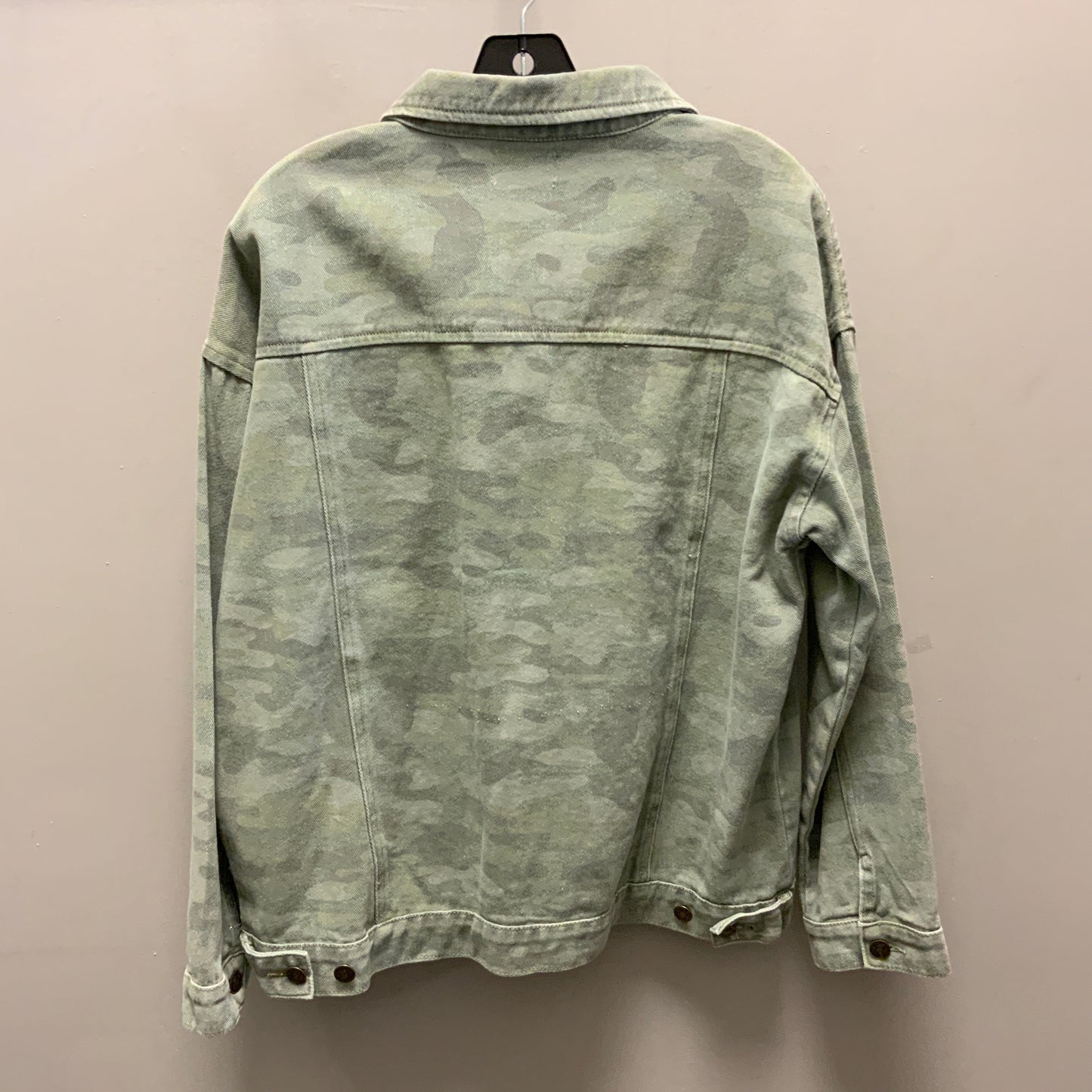 Jacket Denim By Mudpie In Camouflage Print, Size: M