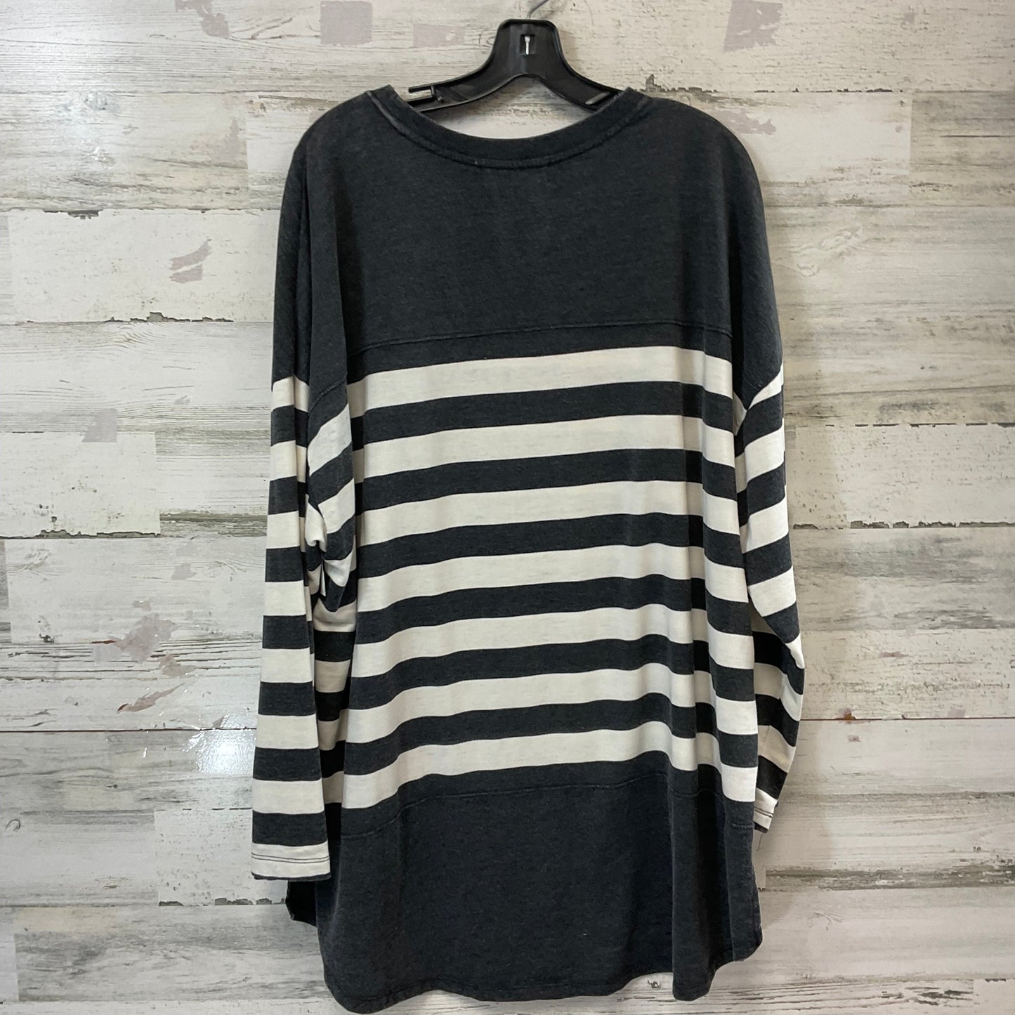 Tunic Long Sleeve By A BEAUTIFUL SOUL In Black & Cream, Size: 2x