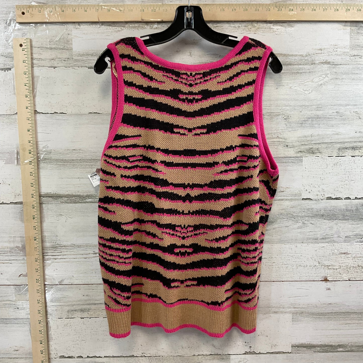 Vest Sweater By Cato In Pink & Tan, Size: Xl