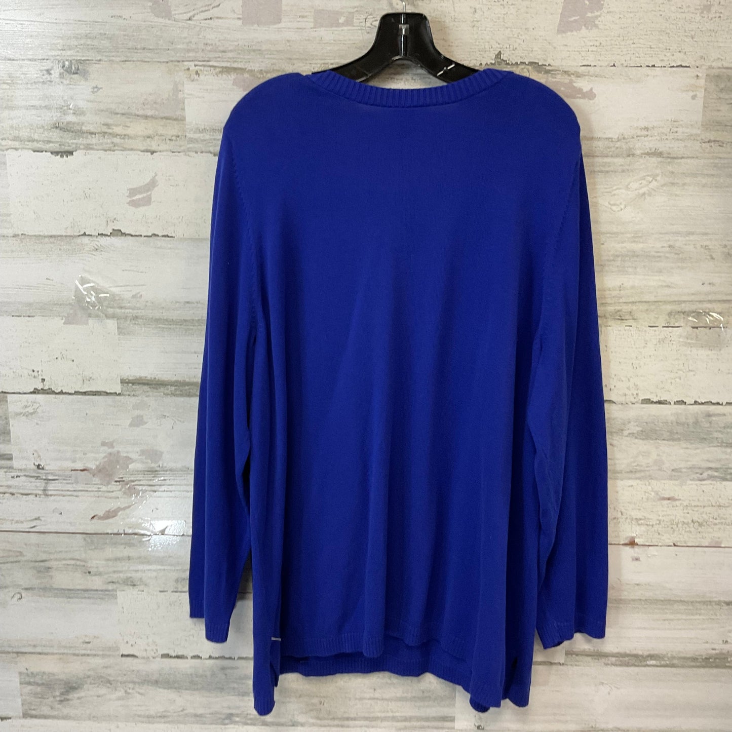 Top Long Sleeve By Catherines In Blue & White, Size: 2x